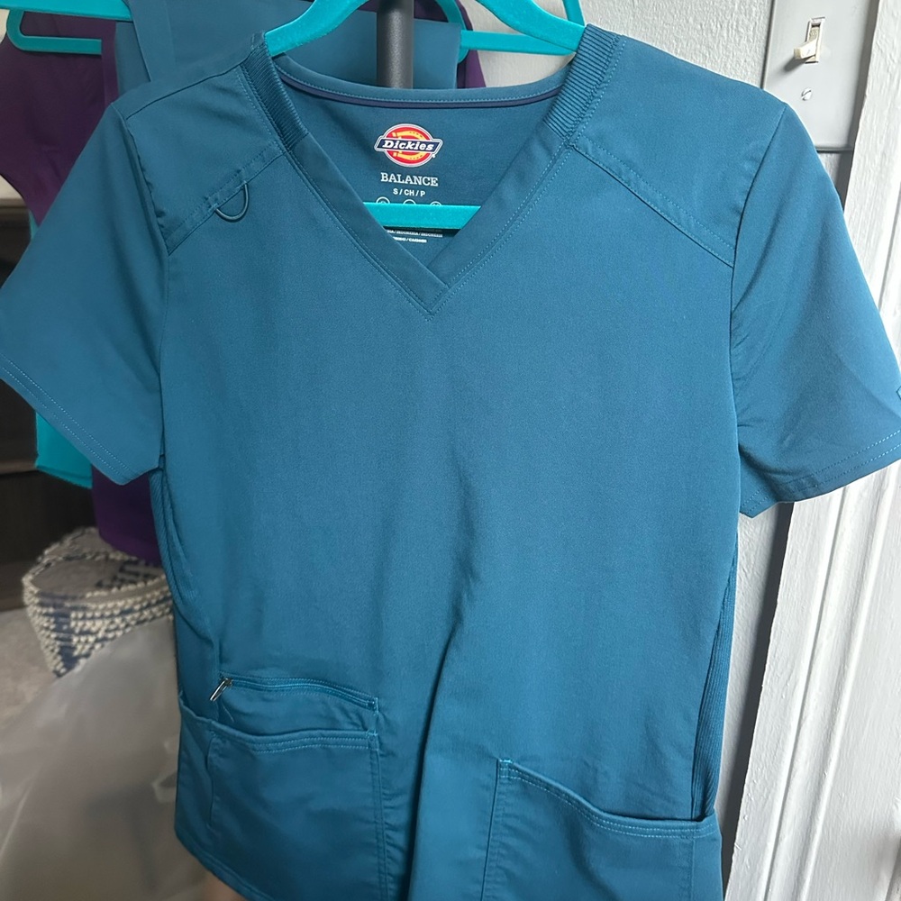Dickies Teal V-Neck Scrub Top